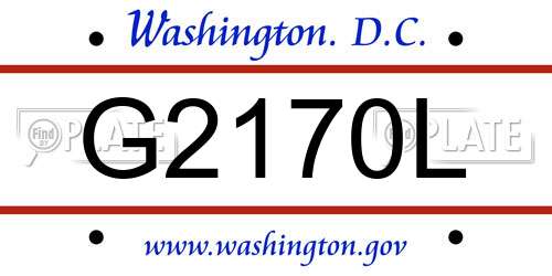 G2170L District Of Columbia License Plate