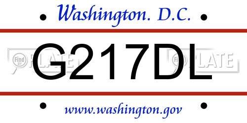 G217DL District Of Columbia License Plate