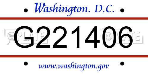 G221406 District Of Columbia License Plate