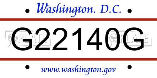 G22140G District Of Columbia License Plate