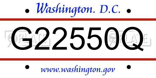 G22550Q District Of Columbia License Plate