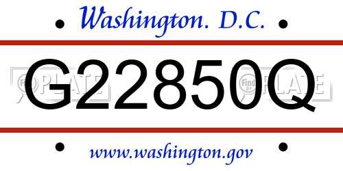 G22850Q District Of Columbia License Plate