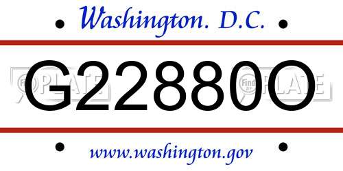 G22880O District Of Columbia License Plate