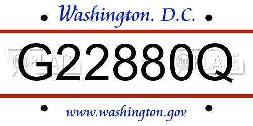 G22880Q District Of Columbia License Plate