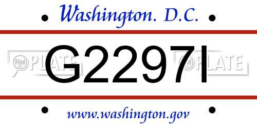 G2297I District Of Columbia License Plate