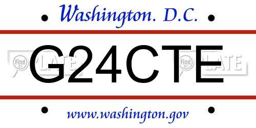 G24CTE District Of Columbia License Plate
