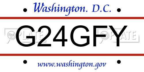G24GFY District Of Columbia License Plate