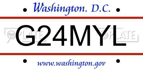 G24MYL District Of Columbia License Plate