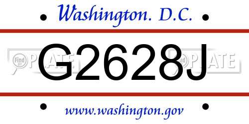 G2628J District Of Columbia License Plate