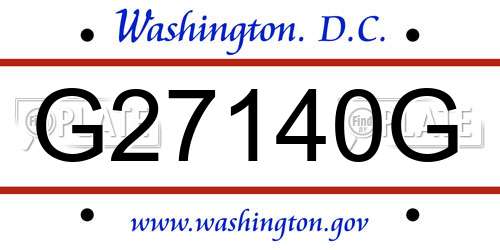 G27140G District Of Columbia License Plate