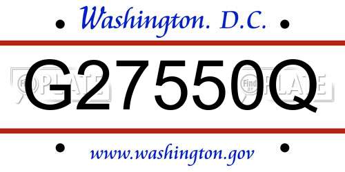 G27550Q District Of Columbia License Plate