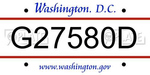 G27580D District Of Columbia License Plate