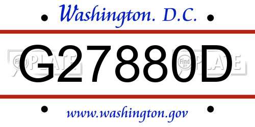 G27880D District Of Columbia License Plate
