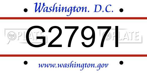 G2797I District Of Columbia License Plate