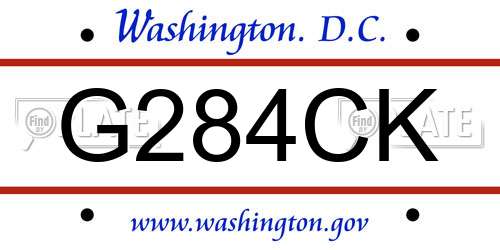 G284CK District Of Columbia License Plate