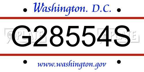 G28554S District Of Columbia License Plate