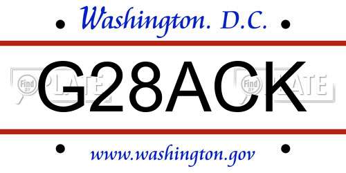 G28ACK District Of Columbia License Plate