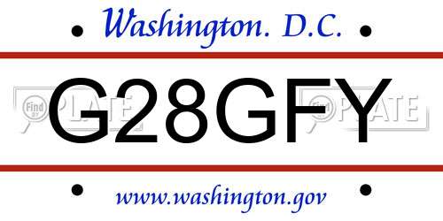 G28GFY District Of Columbia License Plate
