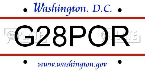 G28POR District Of Columbia License Plate