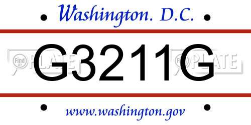 G3211G District Of Columbia License Plate
