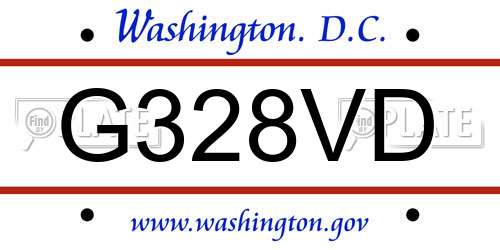 G328VD District Of Columbia License Plate