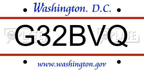 G32BVQ District Of Columbia License Plate