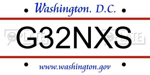 G32NXS District Of Columbia License Plate