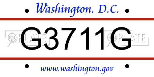G3711G District Of Columbia License Plate
