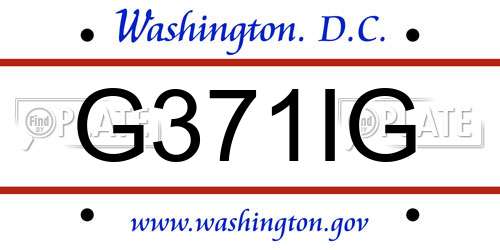 G371IG District Of Columbia License Plate
