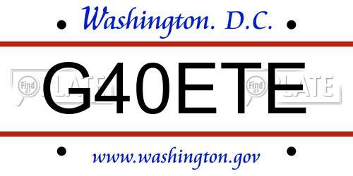 G40ETE District Of Columbia License Plate