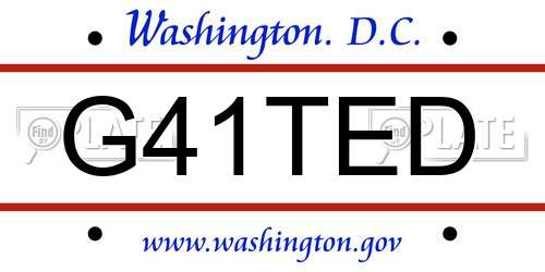 G41TED District Of Columbia License Plate