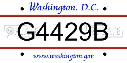 G4429B District Of Columbia License Plate