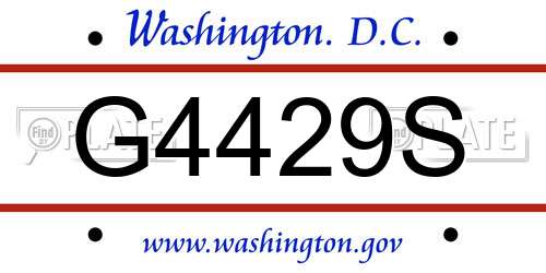 G4429S District Of Columbia License Plate