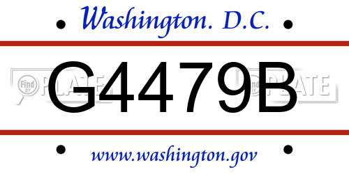 G4479B District Of Columbia License Plate