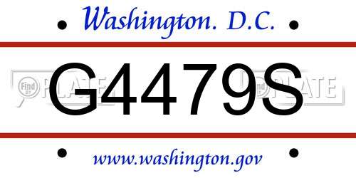 G4479S District Of Columbia License Plate