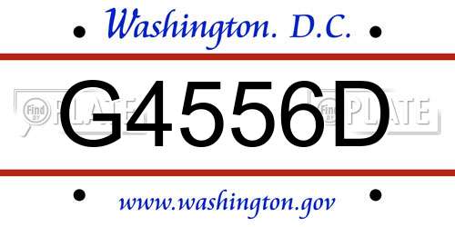 G4556D District Of Columbia License Plate