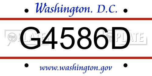 G4586D District Of Columbia License Plate