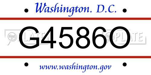 G4586O District Of Columbia License Plate