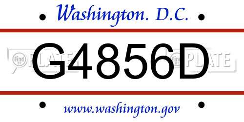 G4856D District Of Columbia License Plate