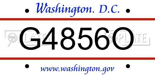 G4856O District Of Columbia License Plate