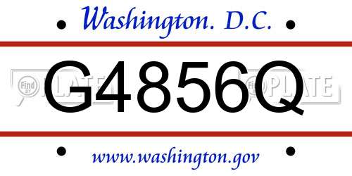 G4856Q District Of Columbia License Plate