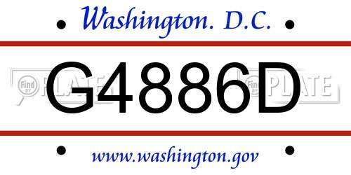 G4886D District Of Columbia License Plate