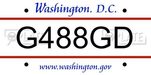 G488GD District Of Columbia License Plate