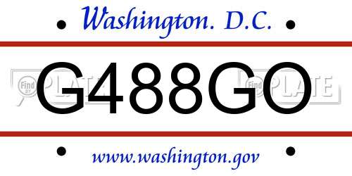 G488GO District Of Columbia License Plate