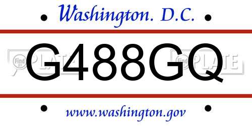 G488GQ District Of Columbia License Plate
