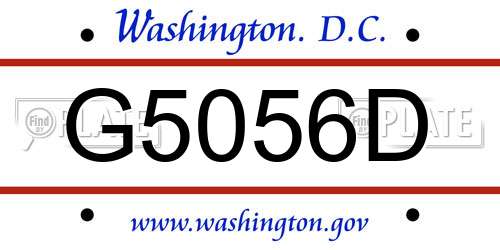 G5056D District Of Columbia License Plate