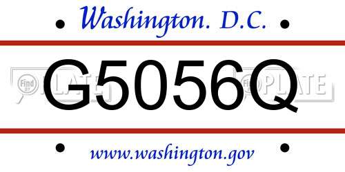 G5056Q District Of Columbia License Plate