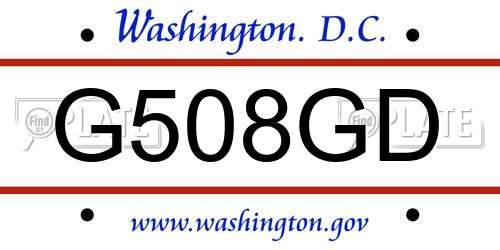 G508GD District Of Columbia License Plate