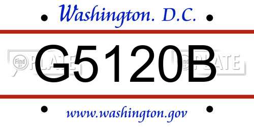 G5120B District Of Columbia License Plate