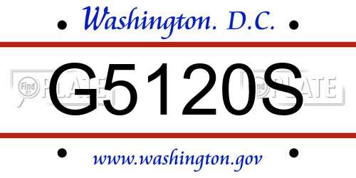 G5120S District Of Columbia License Plate